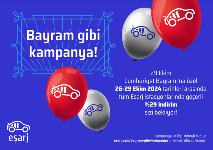 Eşarj'dan 29 Ekimde Yüzde 29 İndirim Eşarj 29 Ekim Kampanyası