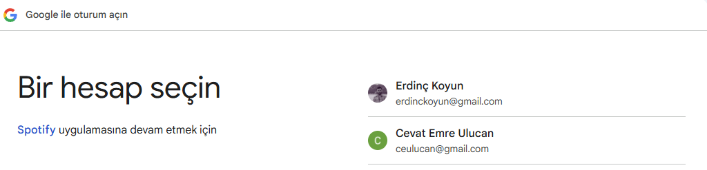 Spotify hesap oluşturma Gmail
